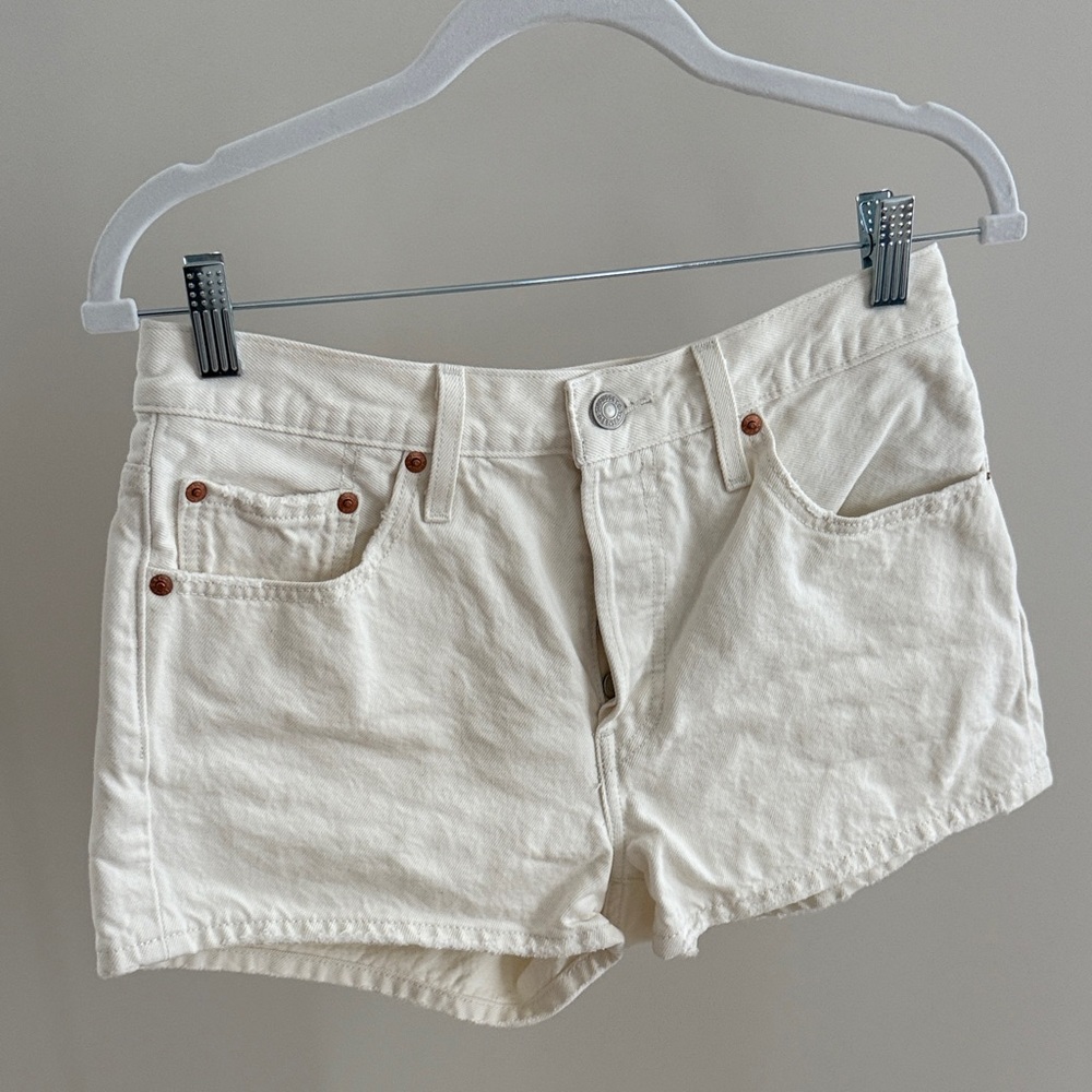 Levi's 501 Off-White Jean Shorts